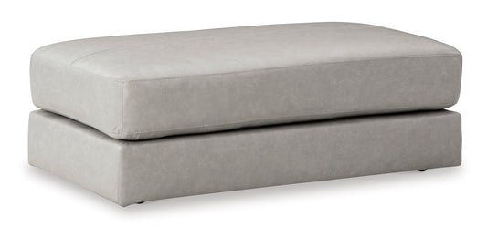 Amiata Oversized Leather Accent Ottoman