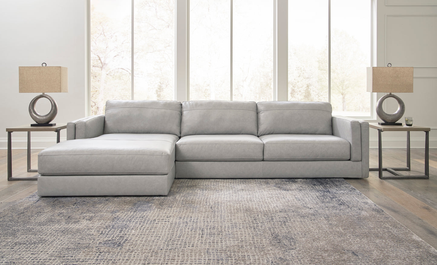 Amiata 2-Piece Leather Sectional w/Chaise