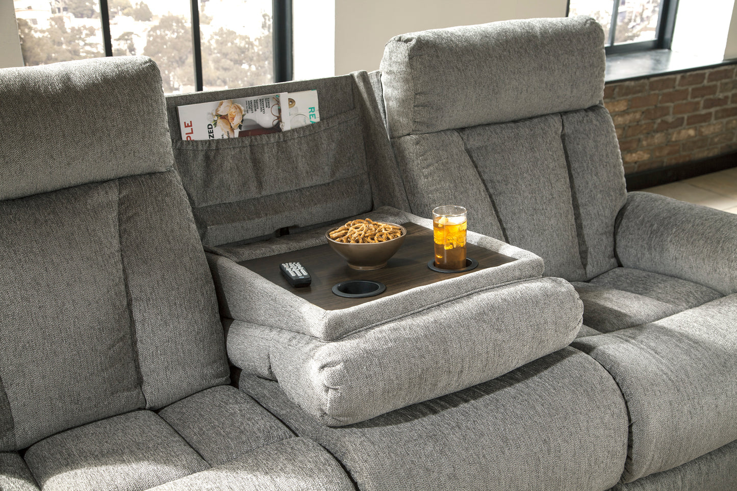 Mitchiner Manual Reclining Sofa and Loveseat Set