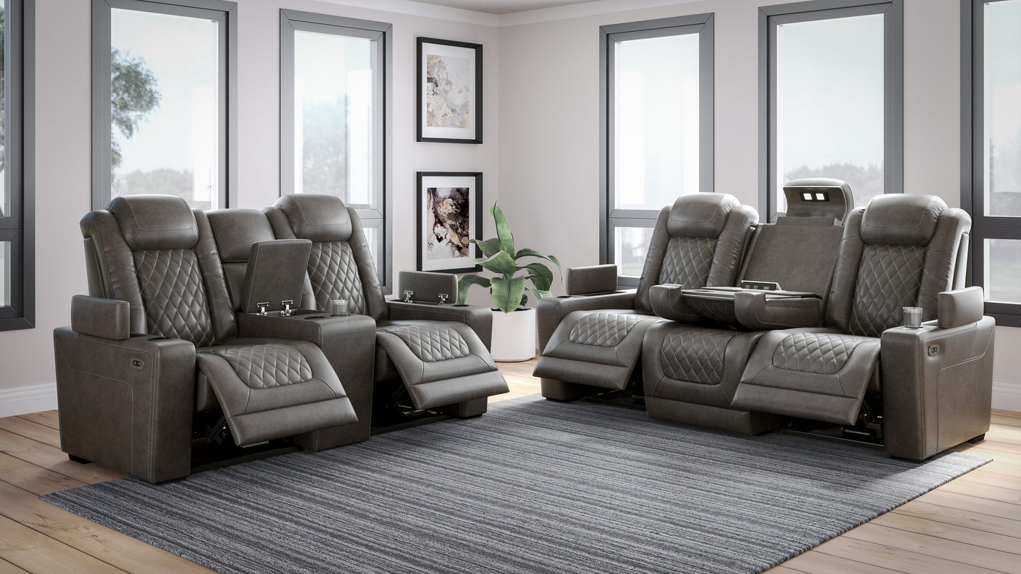 HyllMont Dual Power Reclining Sofa and Loveseat