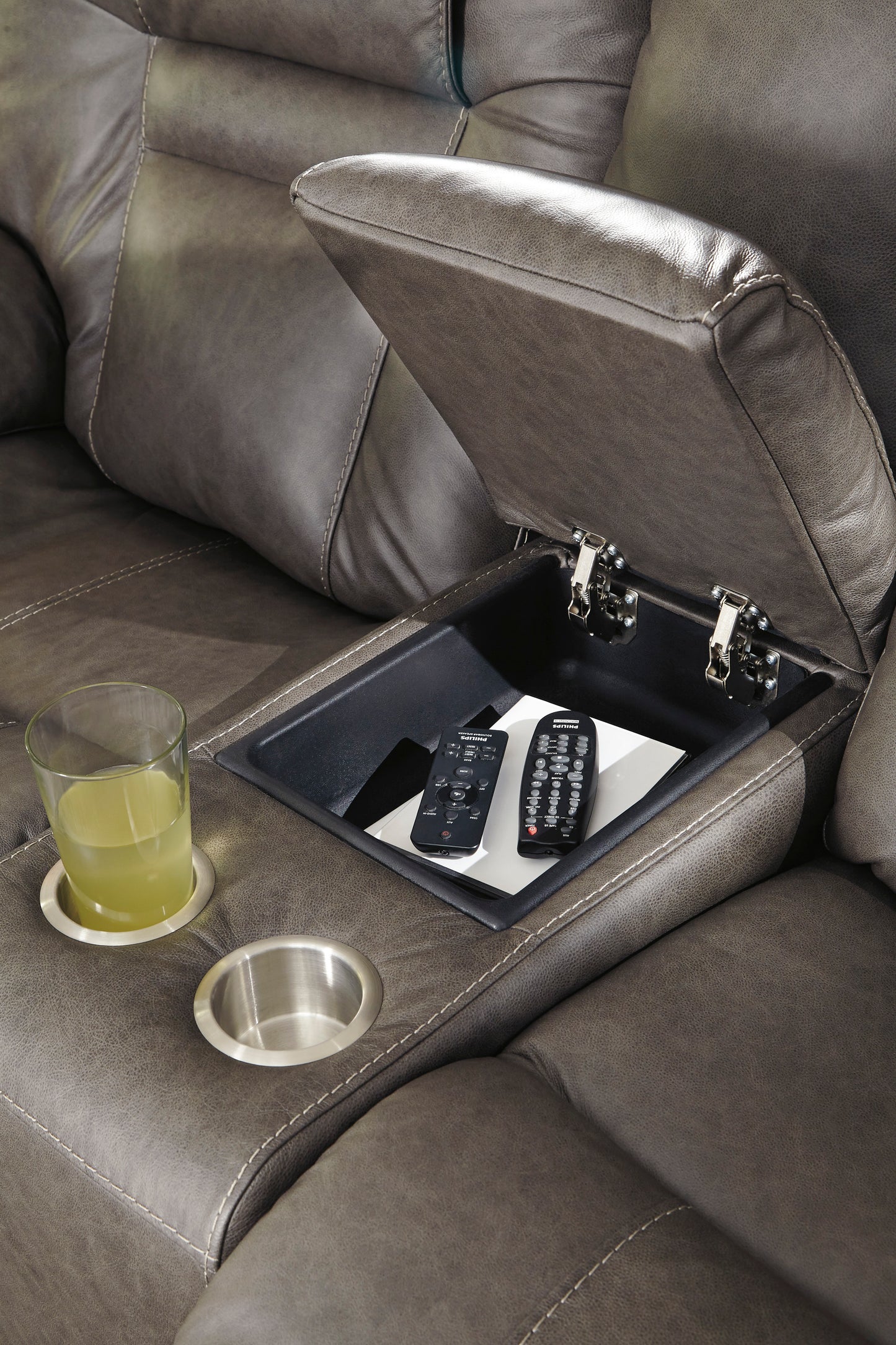 Wurstrow Smoke Triple Power Reclining Sofa & Loveseat