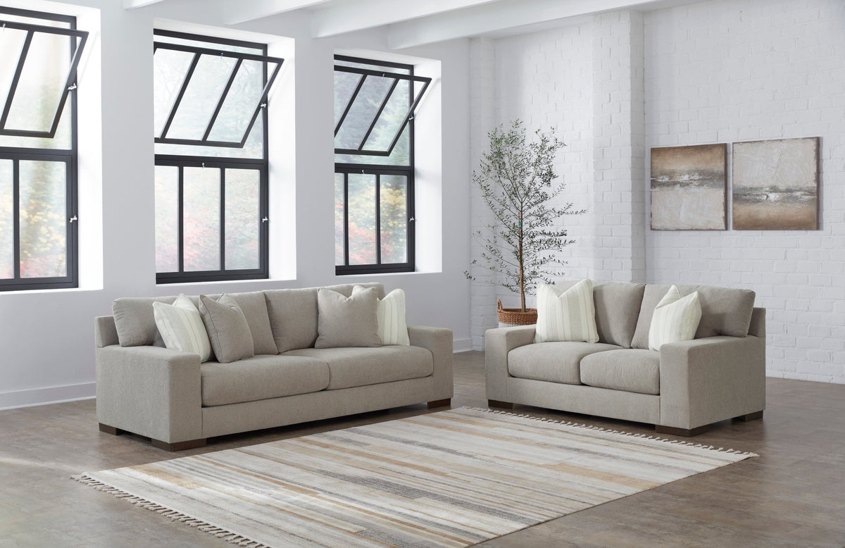 Maggie Flax Sofa and Loveseat - Rooms For Less Furniture Outlet