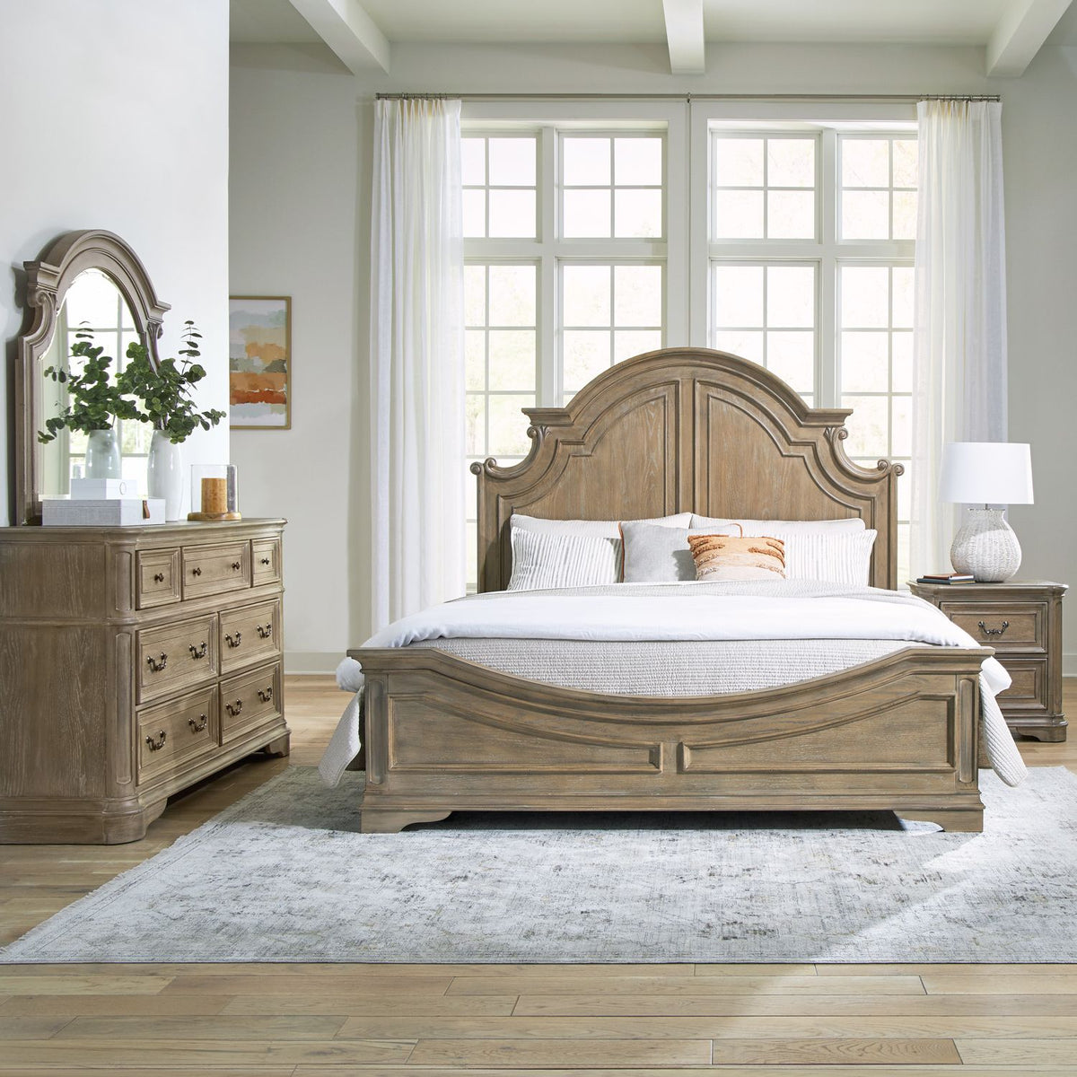 Magnolia Manor Queen Panel Bed - Rooms For Less Furniture Outlet