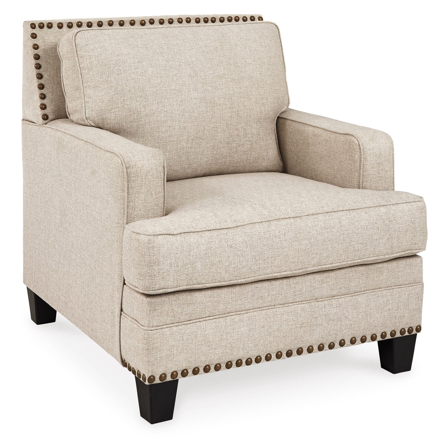 Chair & Ottoman with Nailhead Trim