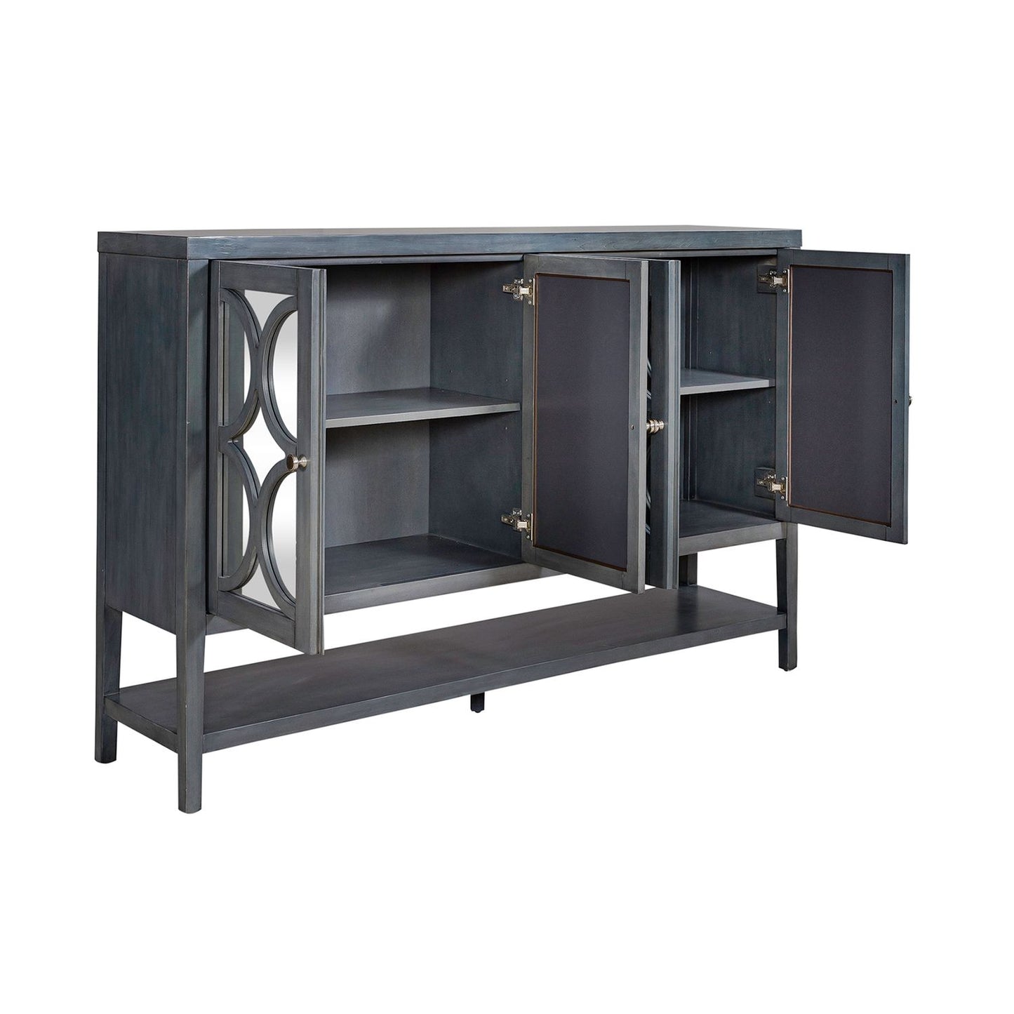 Circle View Four Door Accent Cabinet