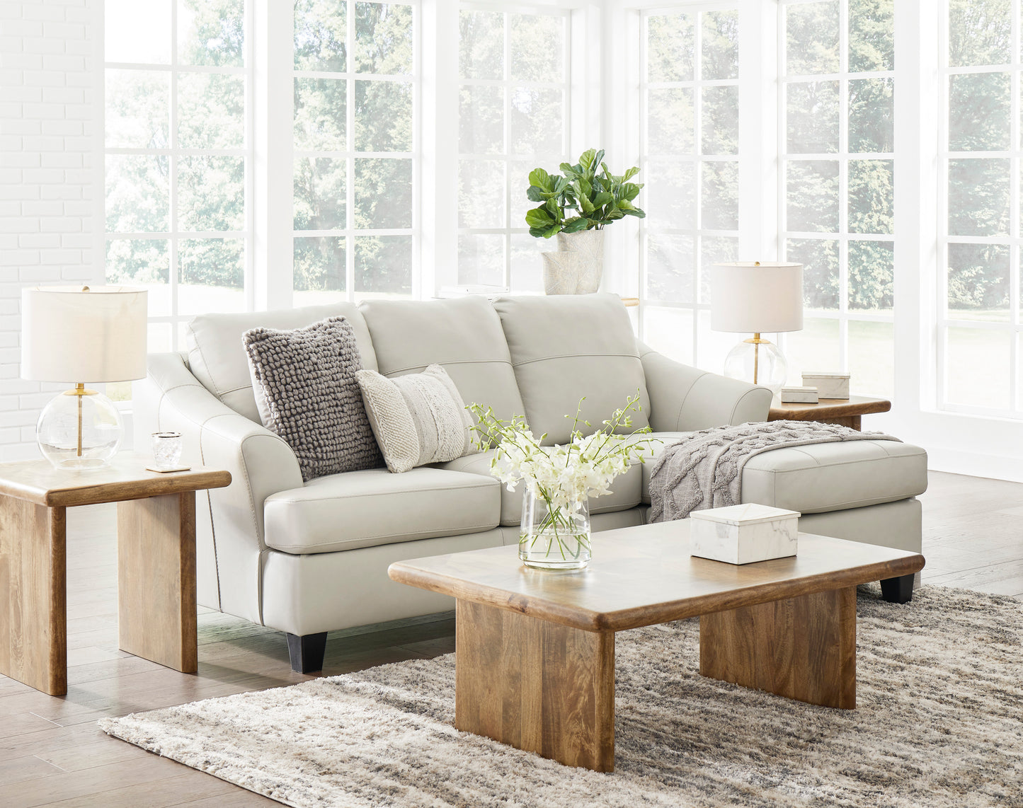 Genoa Genuine Leather Sofa Chaise