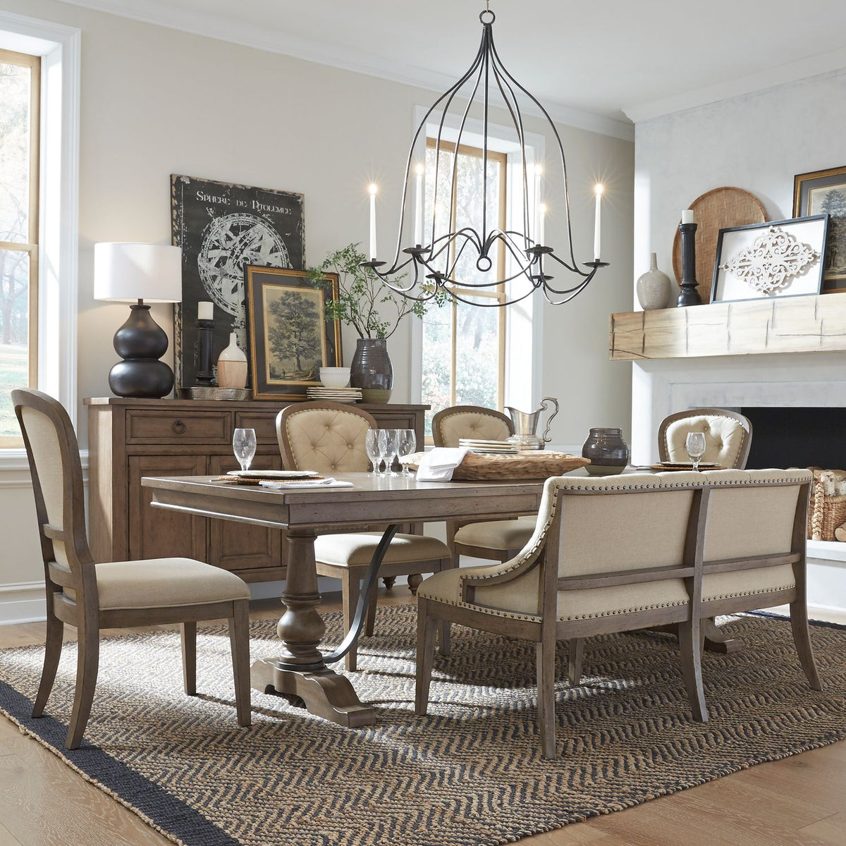 Americana Farmhouse Upholstered Tufted Back Side Chair - Rooms For Less Furniture Outlet