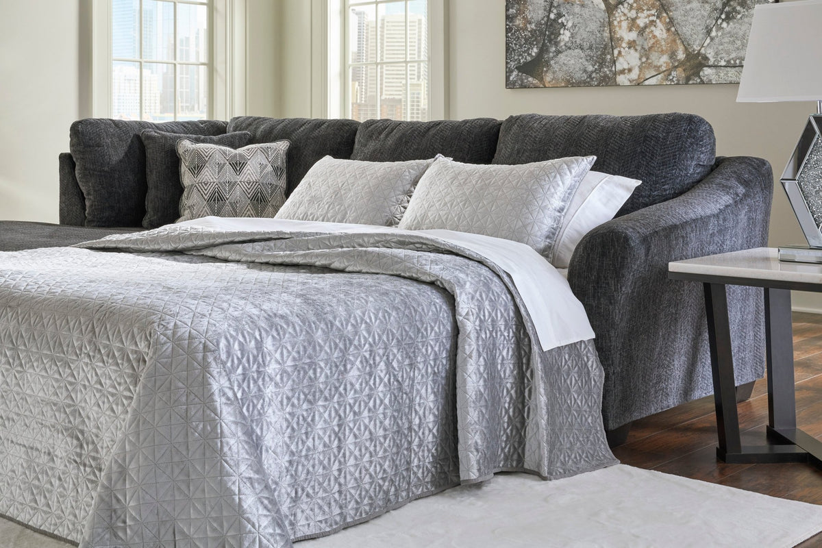 Biddeford 2 - Piece Sleeper Sectional with Chaise - Rooms For Less Furniture Outlet