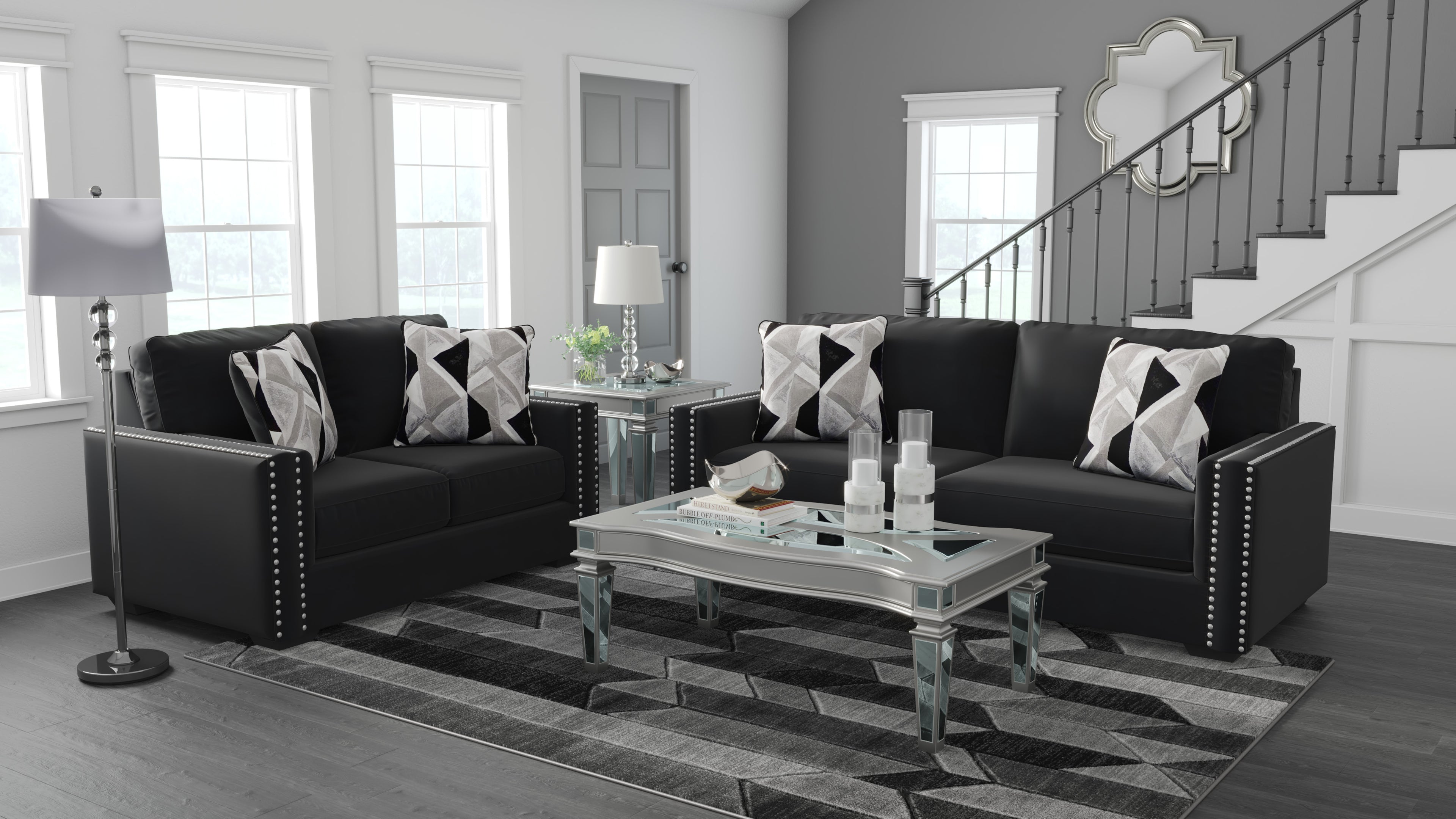 Gleston Black Sofa & Loveseat