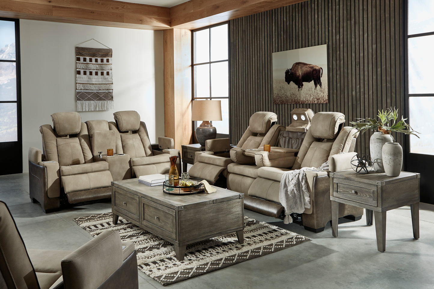 Next-Gen Sand DuraPella Triple Power Sofa & Loveseat