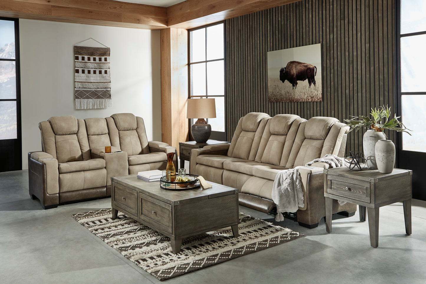 Next-Gen Sand DuraPella Triple Power Sofa & Loveseat