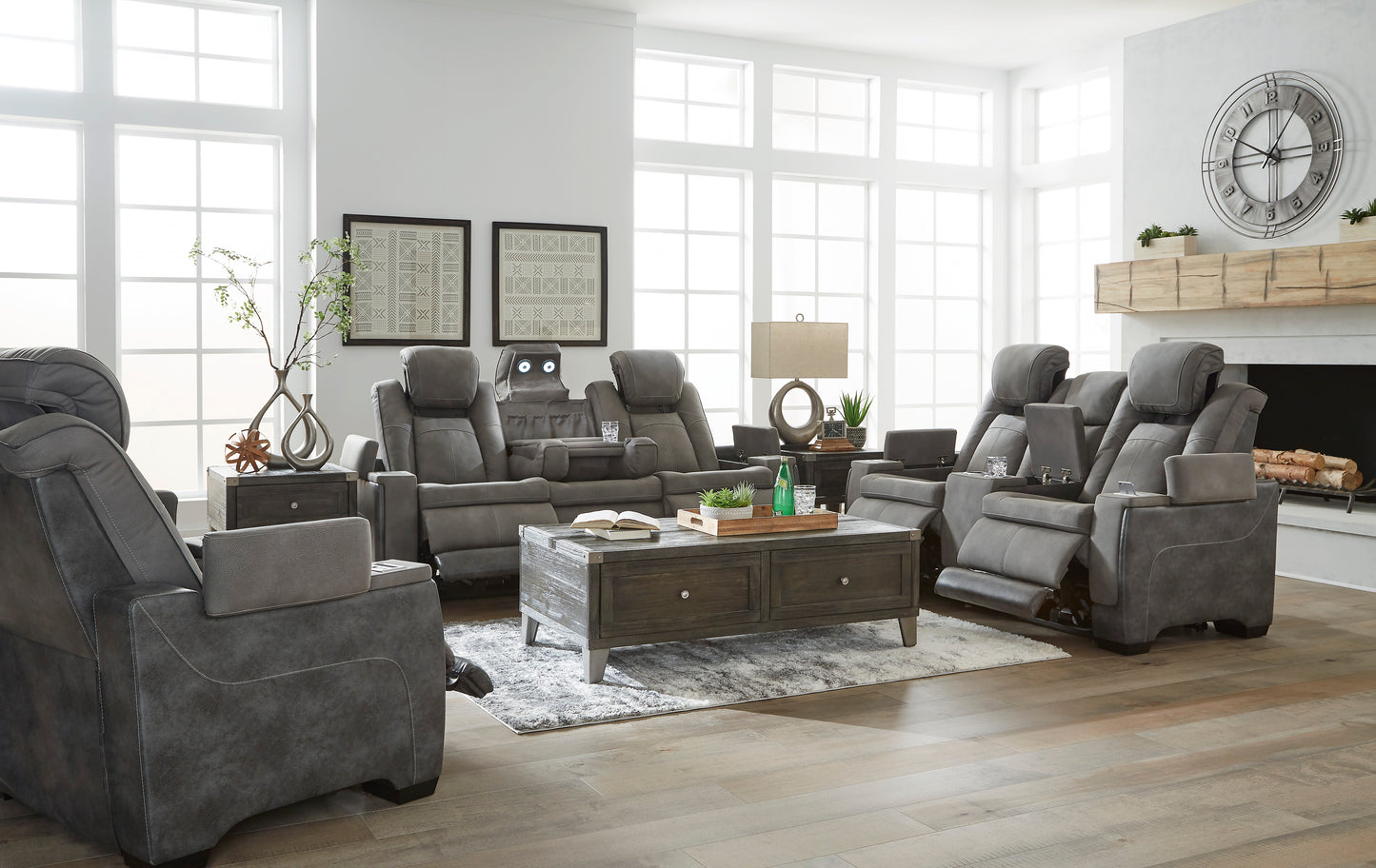 Next-Gen Slate DuraPella Triple Power Sofa & Loveseat