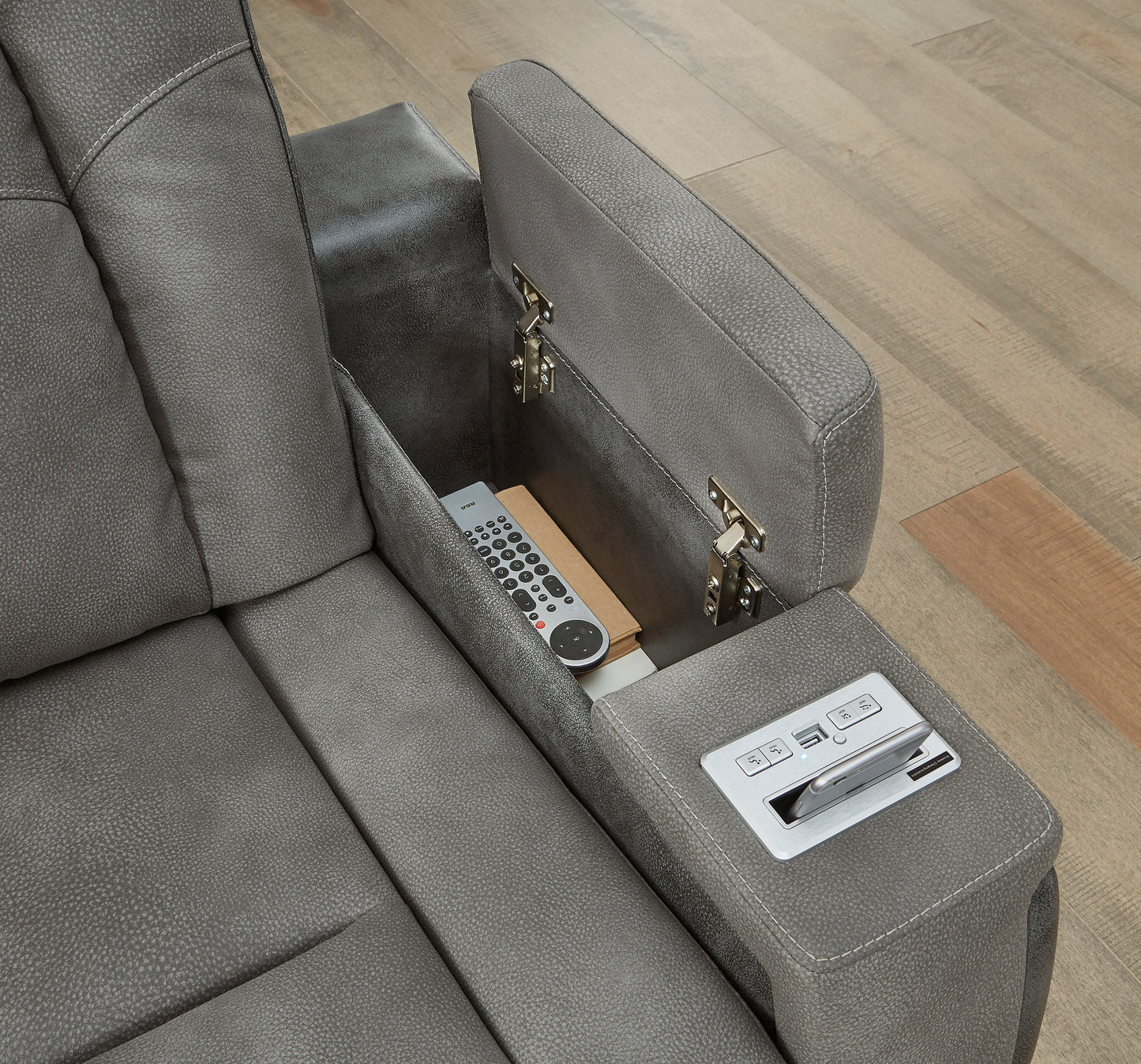 Next-Gen Slate DuraPella Triple Power Reclining Sofa