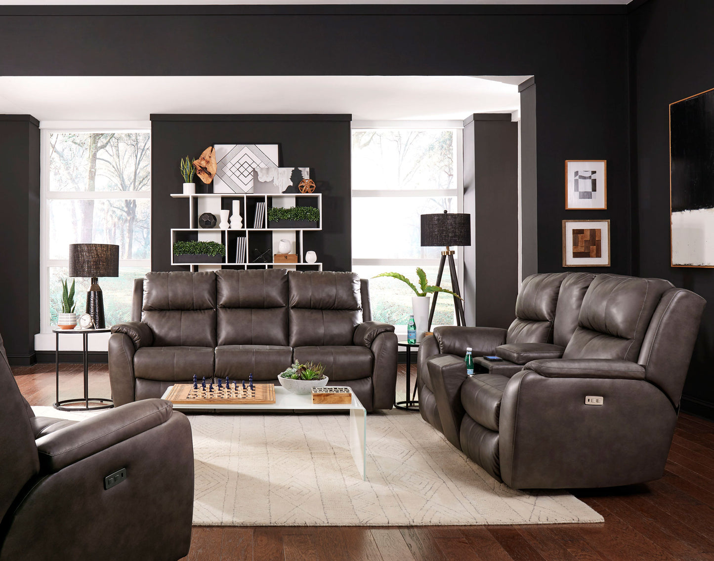 Marquis Italian Leather Power Reclining Sofa & Loveseat