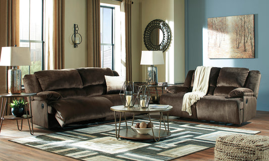 Clonmel Chocolate Power Reclining Sofa and Loveseat