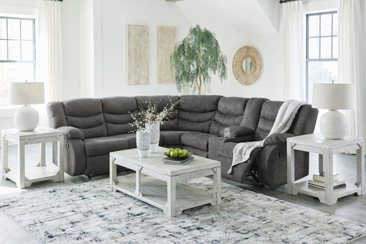 Partymate Slate 2pc Reclining Sectional