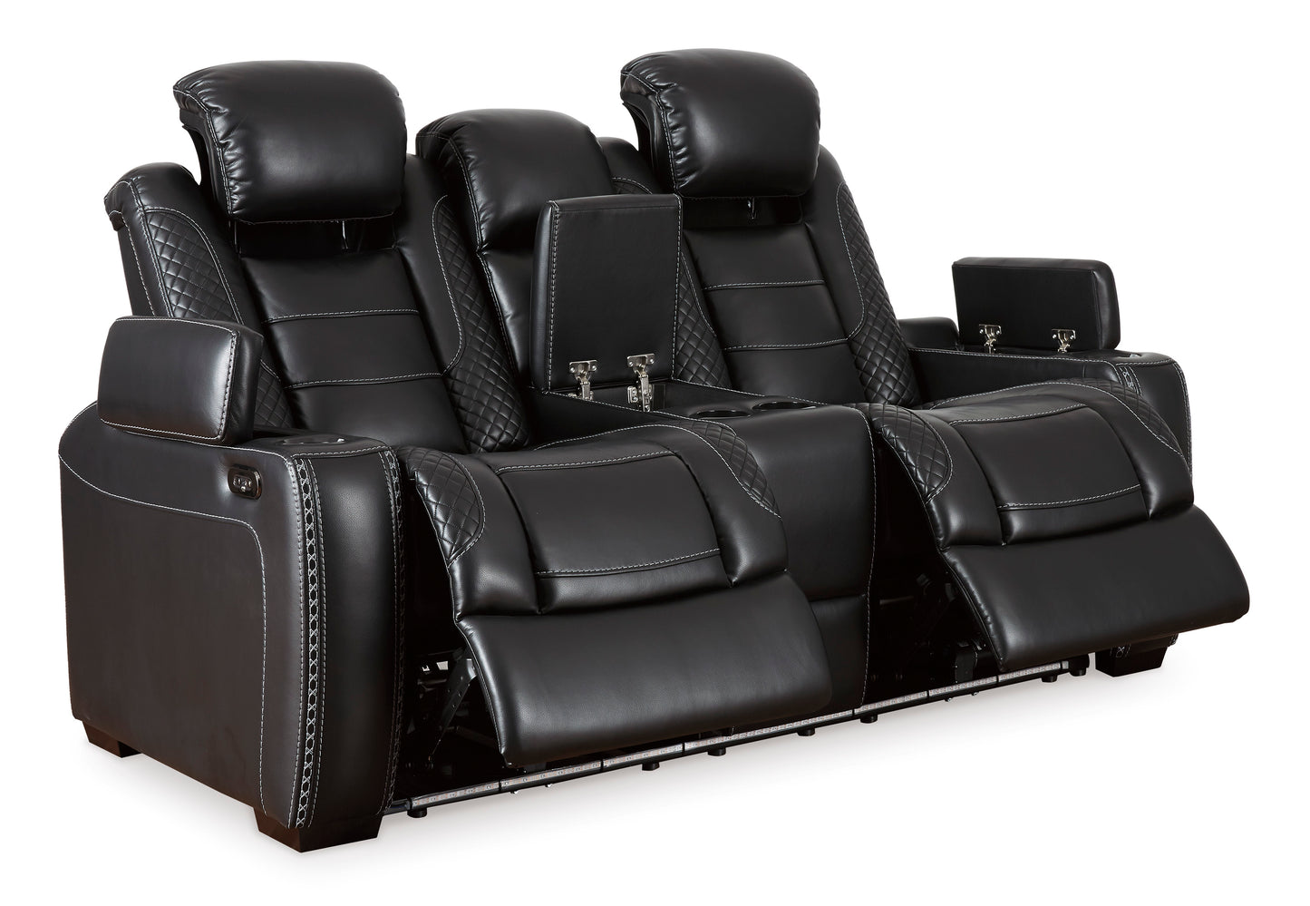 Party Time Black Power Reclining Loveseat