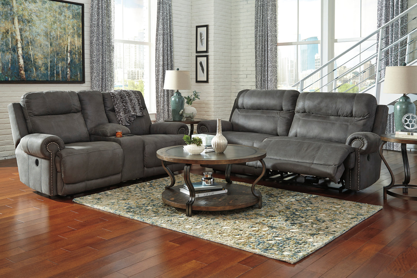 Austere Sofa and Loveseat