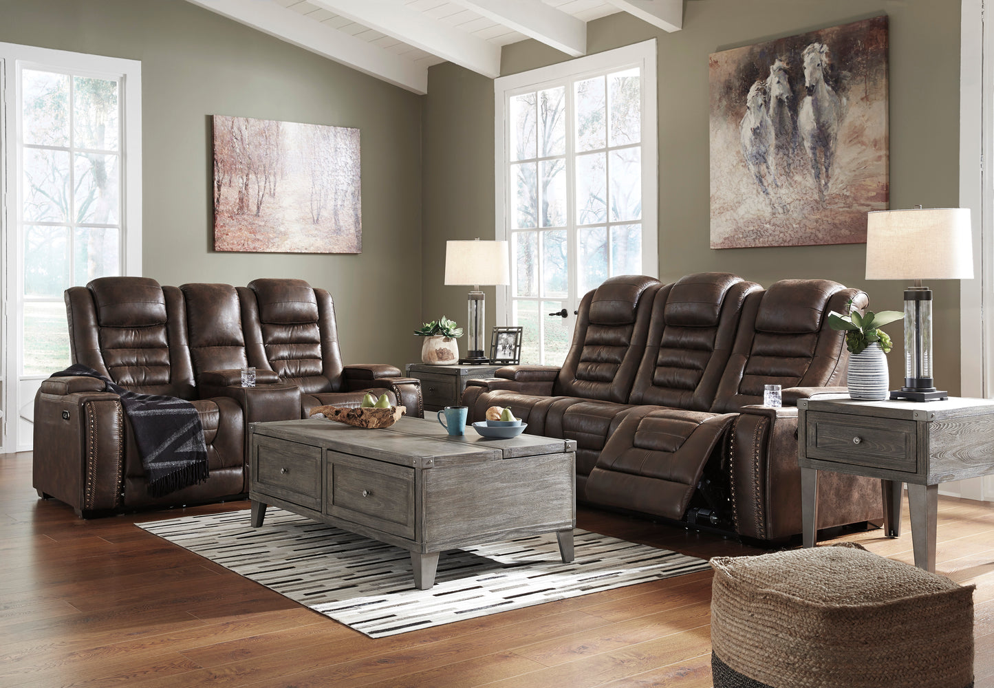 Game Zone Power Reclining Sofa & Loveseat