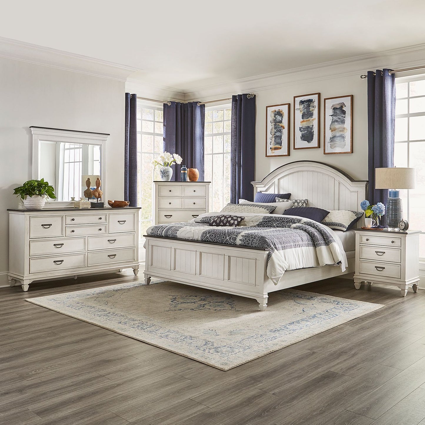 Allyson Park Queen Arched Panel Bed