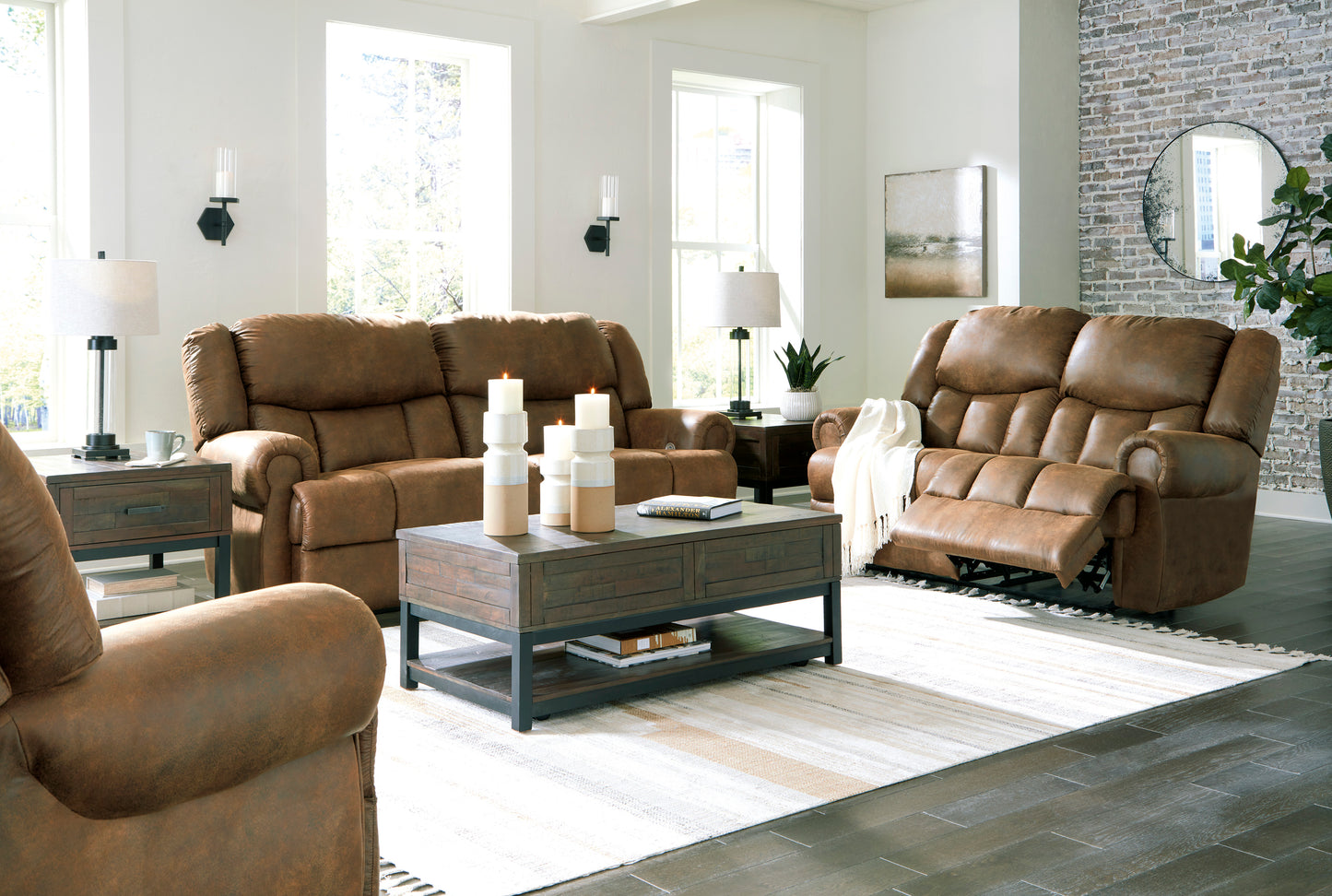 Boothbay Manual Reclining Sofa and Loveseat