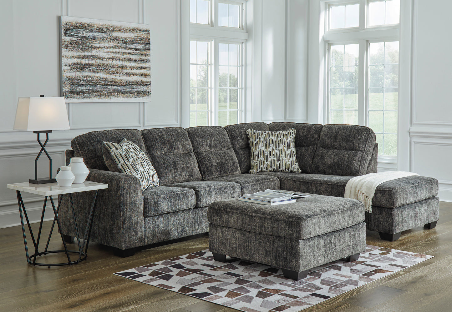 Lonoke Gunmetal 2-Piece Sectional with Chaise
