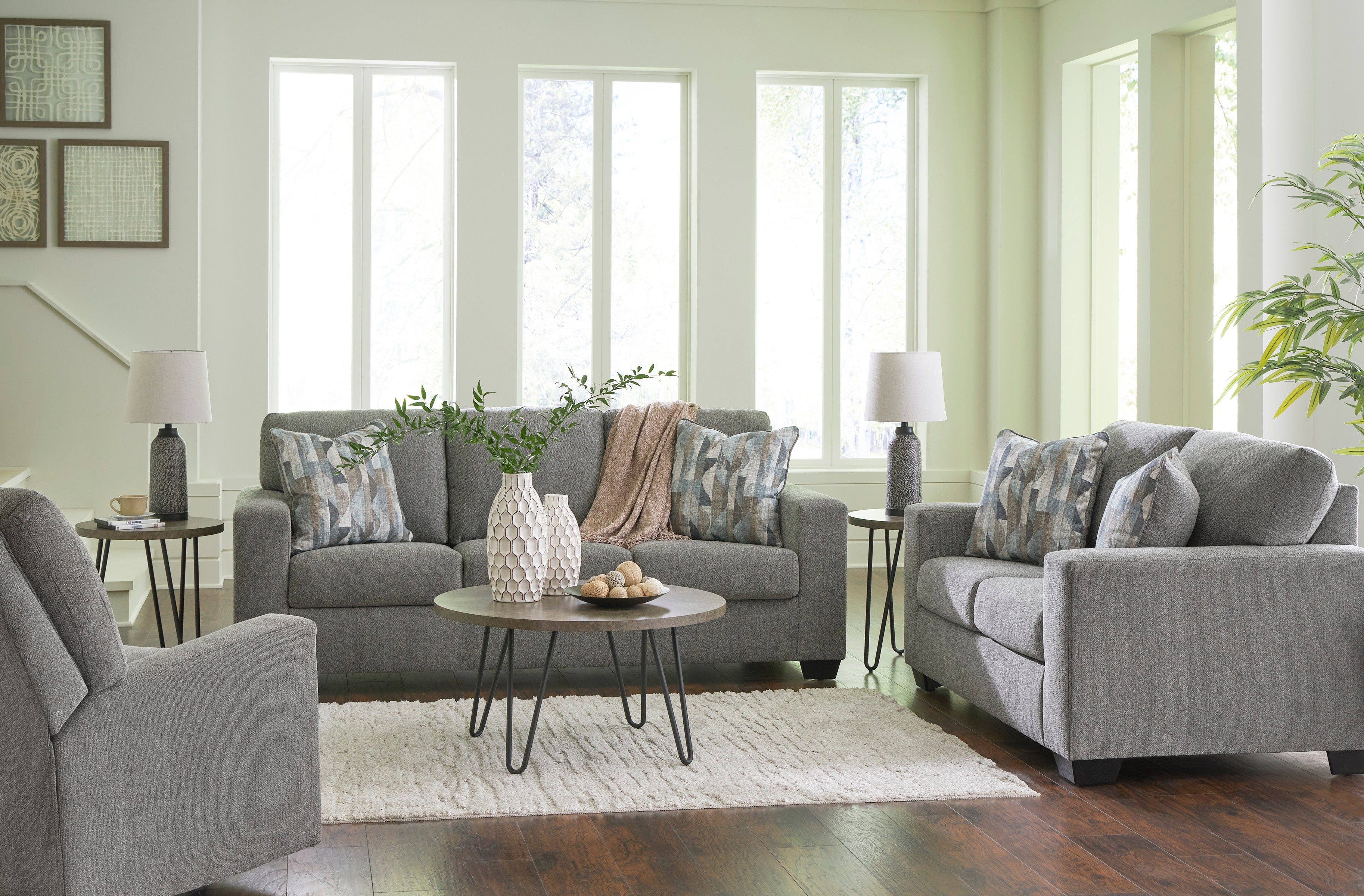 Deltona Graphite Sofa and Loveseat