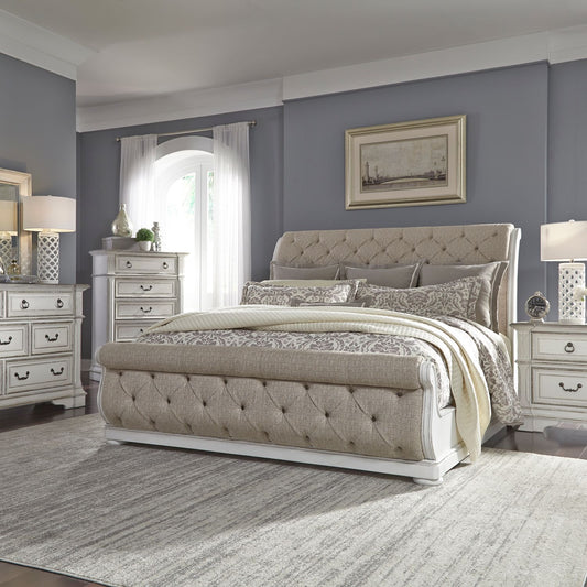 Abbey Park King Sleigh Bed, Dresser & Mirror, Night Stand