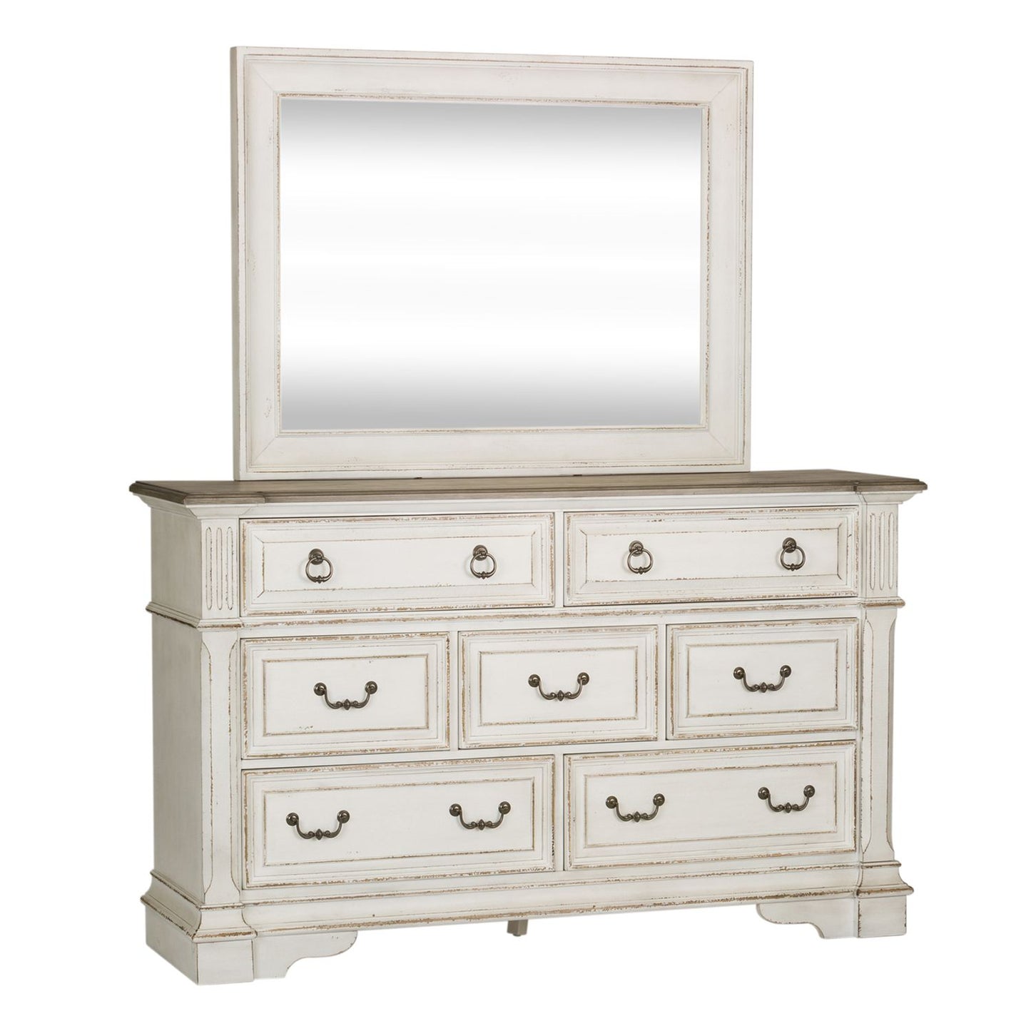 Abbey Park King Sleigh Bed, Dresser & Mirror, Night Stand