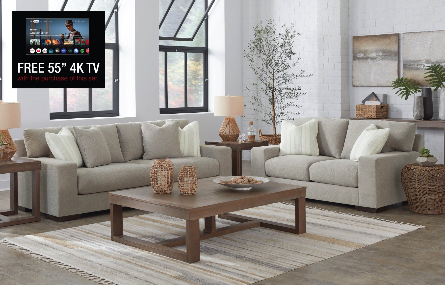 Maggie Flax Sofa and Loveseat