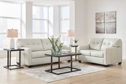 Belziani Coconut Leather Sofa and Loveseat