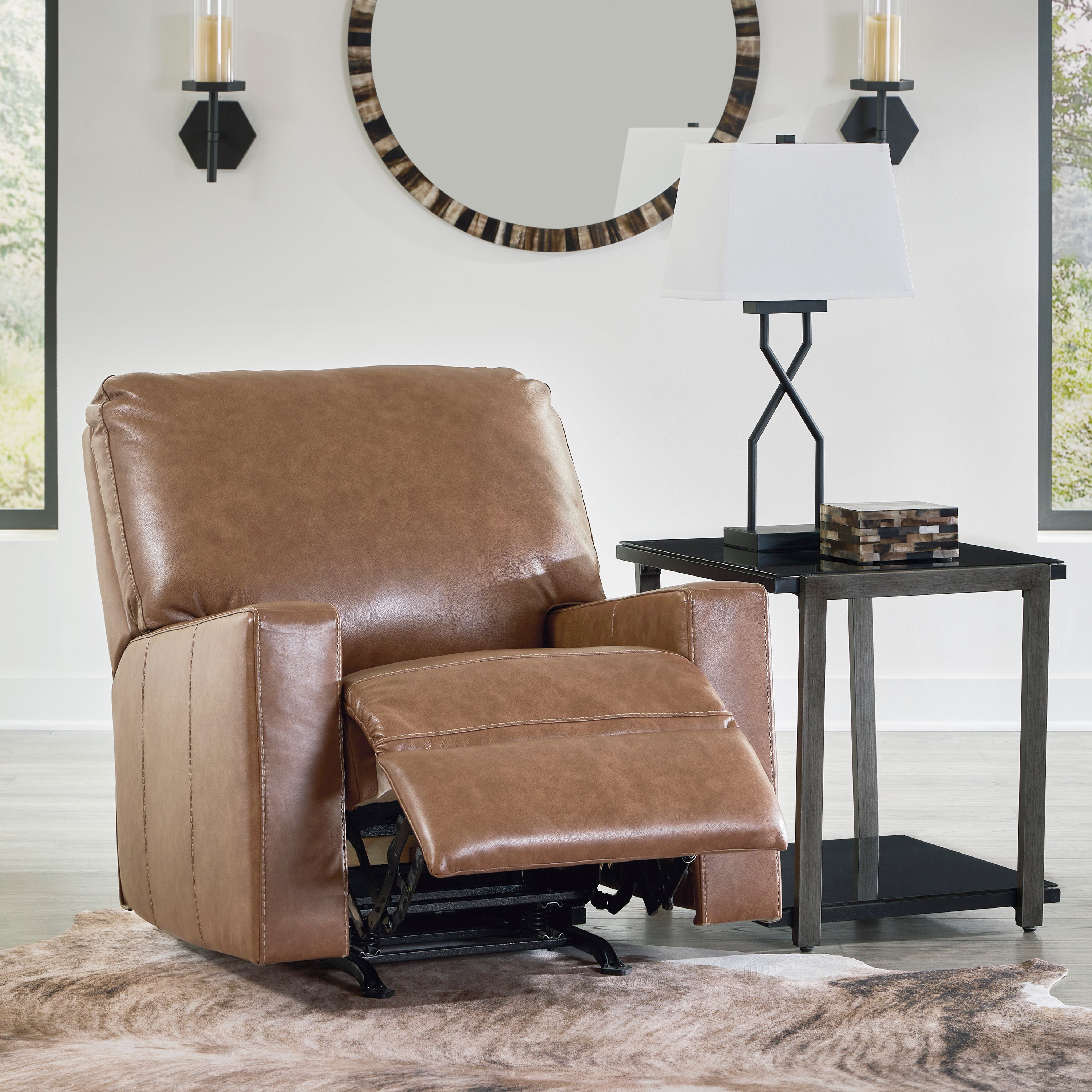 Bolsena Manual Caramel Leather Recliner