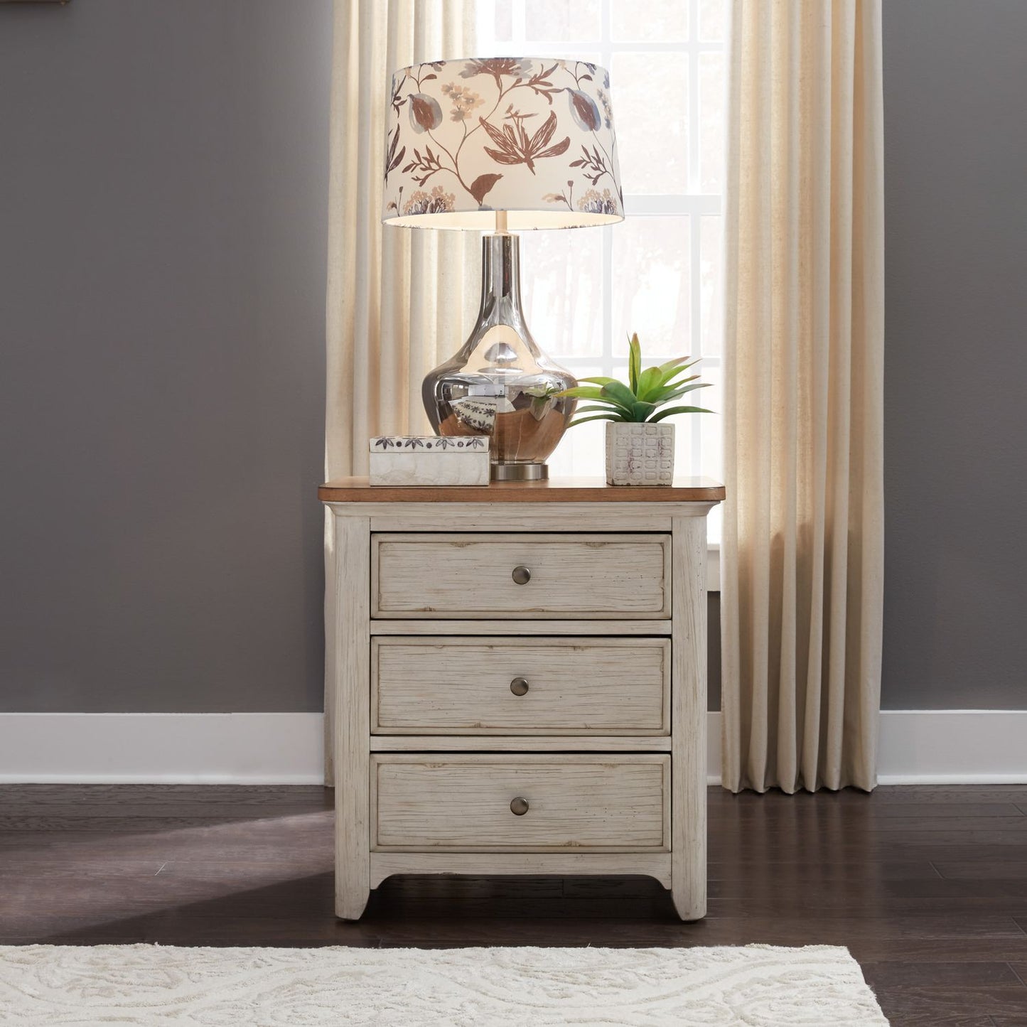 Farmhouse Reimagined Queen Sleigh Bed, Dresser & Mirror, Night Stand