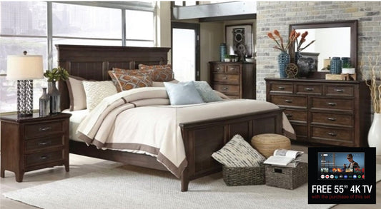 6pc King Saddlebrook Bedroom Set - Rooms For Less Furniture Outlet