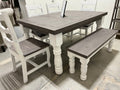 6pc Solid Wood Big Leg Dining Set - Rooms For Less Furniture Outlet