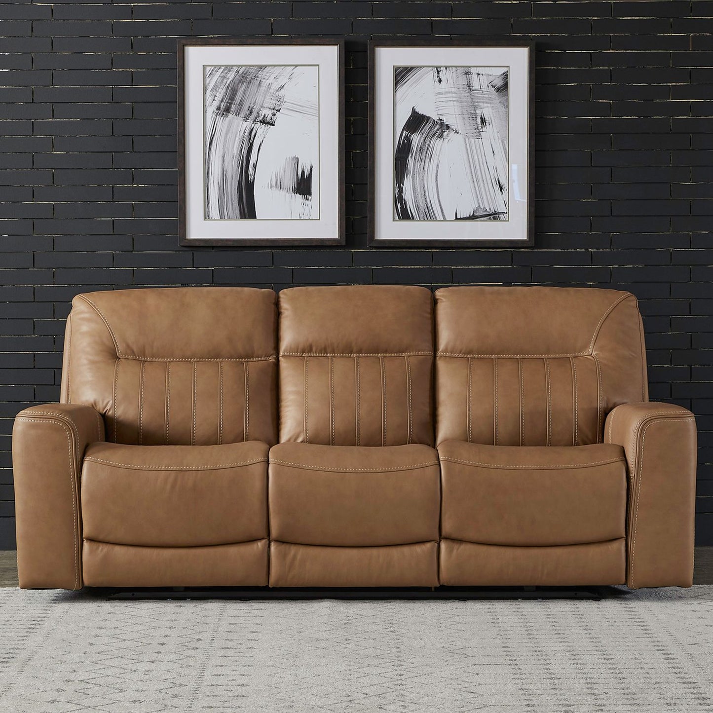 Bennet Butternut Leather Power Reclining Sofa & Loveseat w/Power Headrests