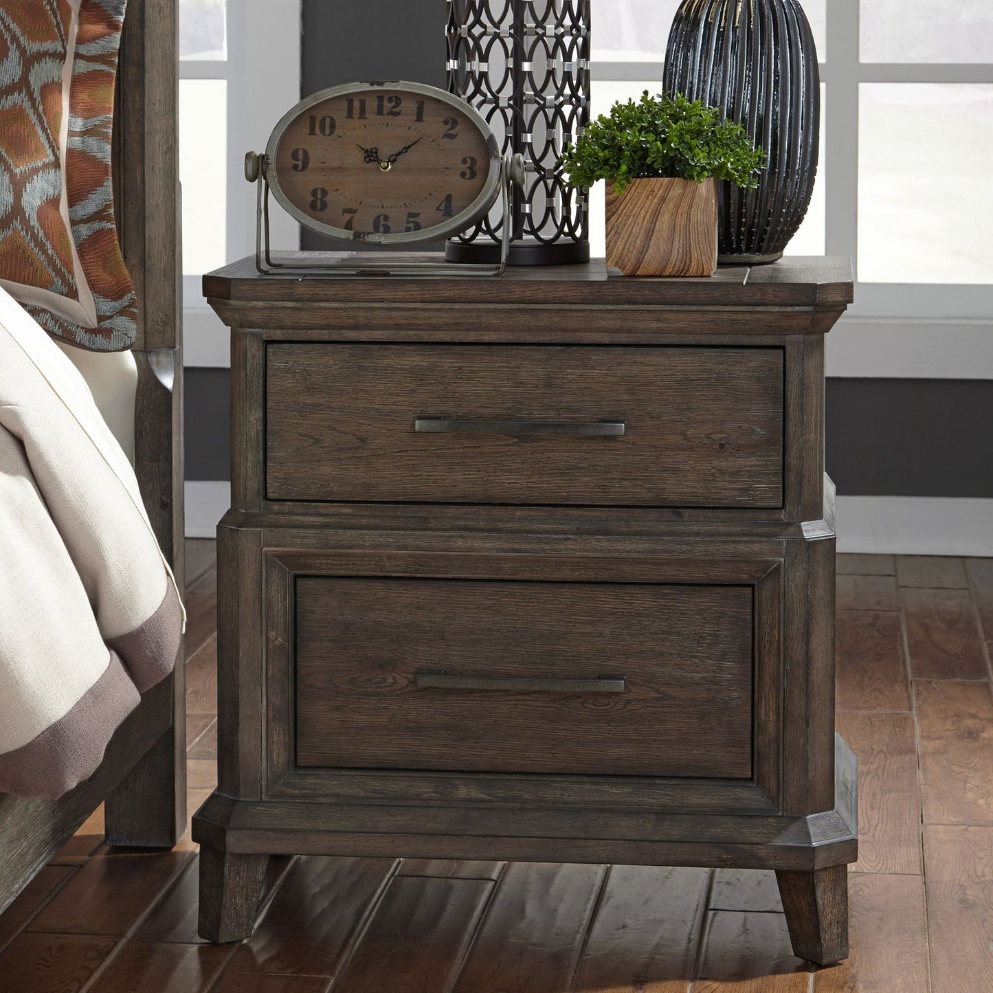 Artisan Prairie King Panel Bed, Dresser & Mirror, Night Stand