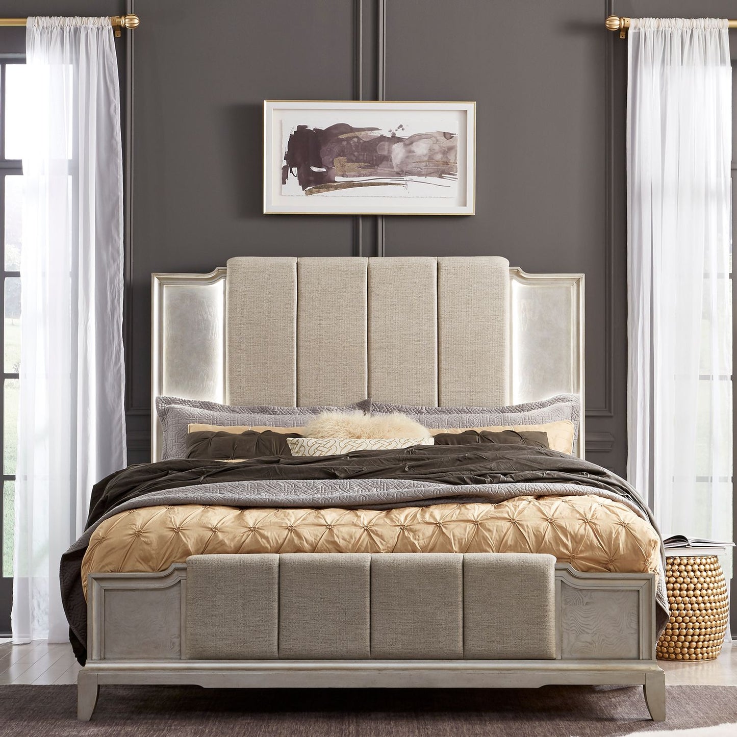 Montage King LED Upholstered Bed