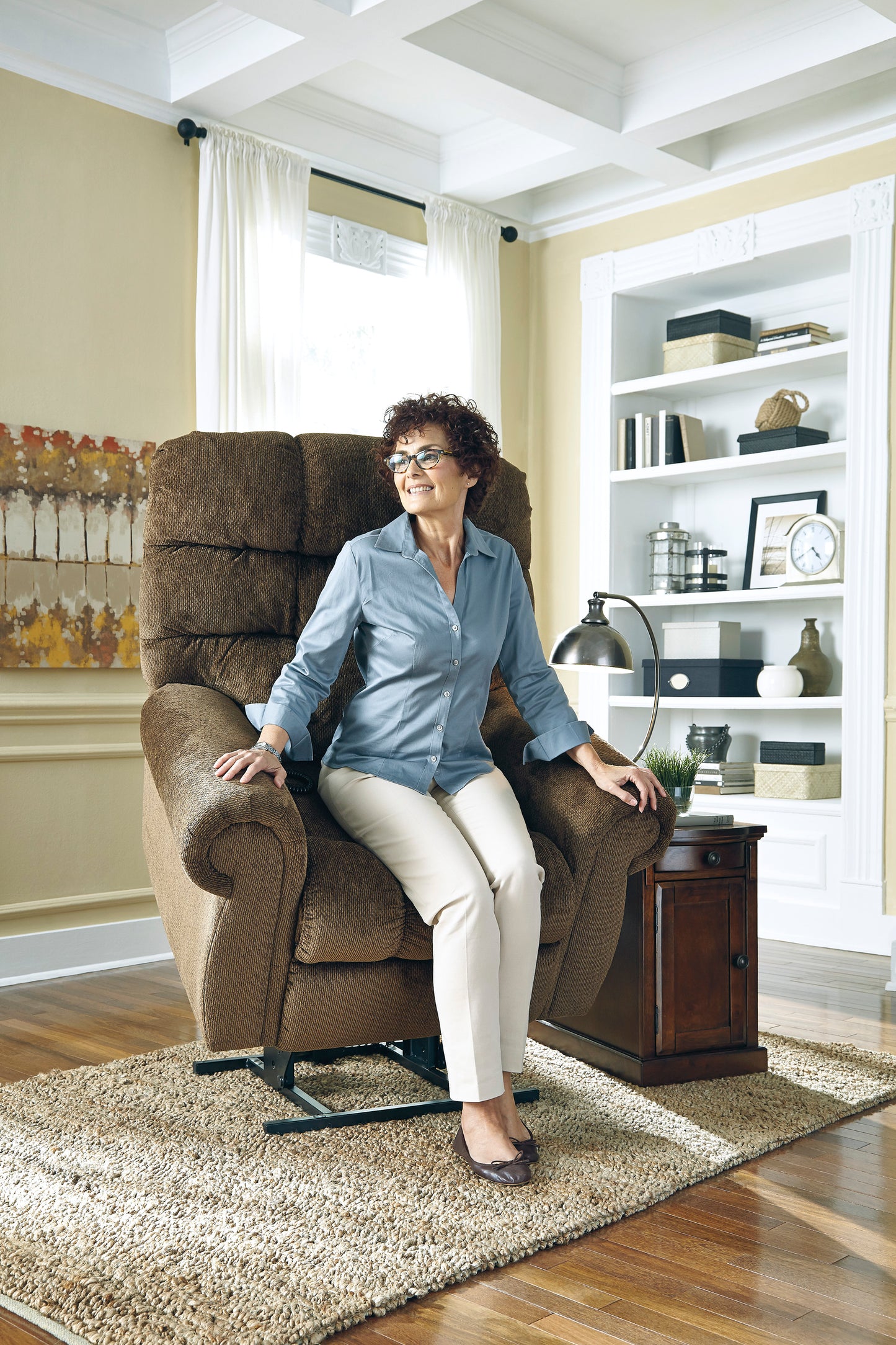 Ernestine Truffle Power Lift Recliner