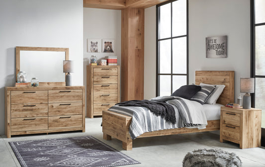 Hyanna Twin Panel Bed, Dresser, Mirror and Nightstand