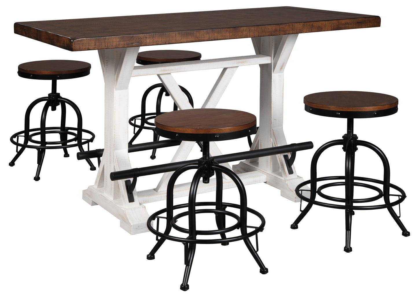 Valebeck Counter Height Dining Table and 4 Barstools