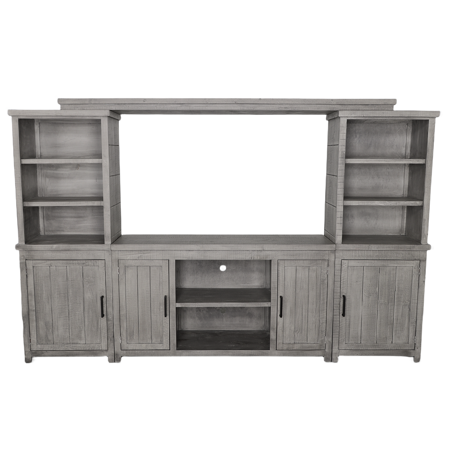 Goose Grey Solid Wood Wall Unit