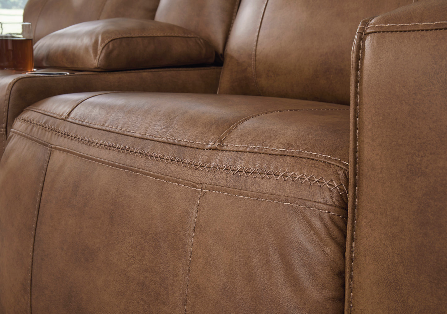 Game Plan Caramel Sofa and Loveseat