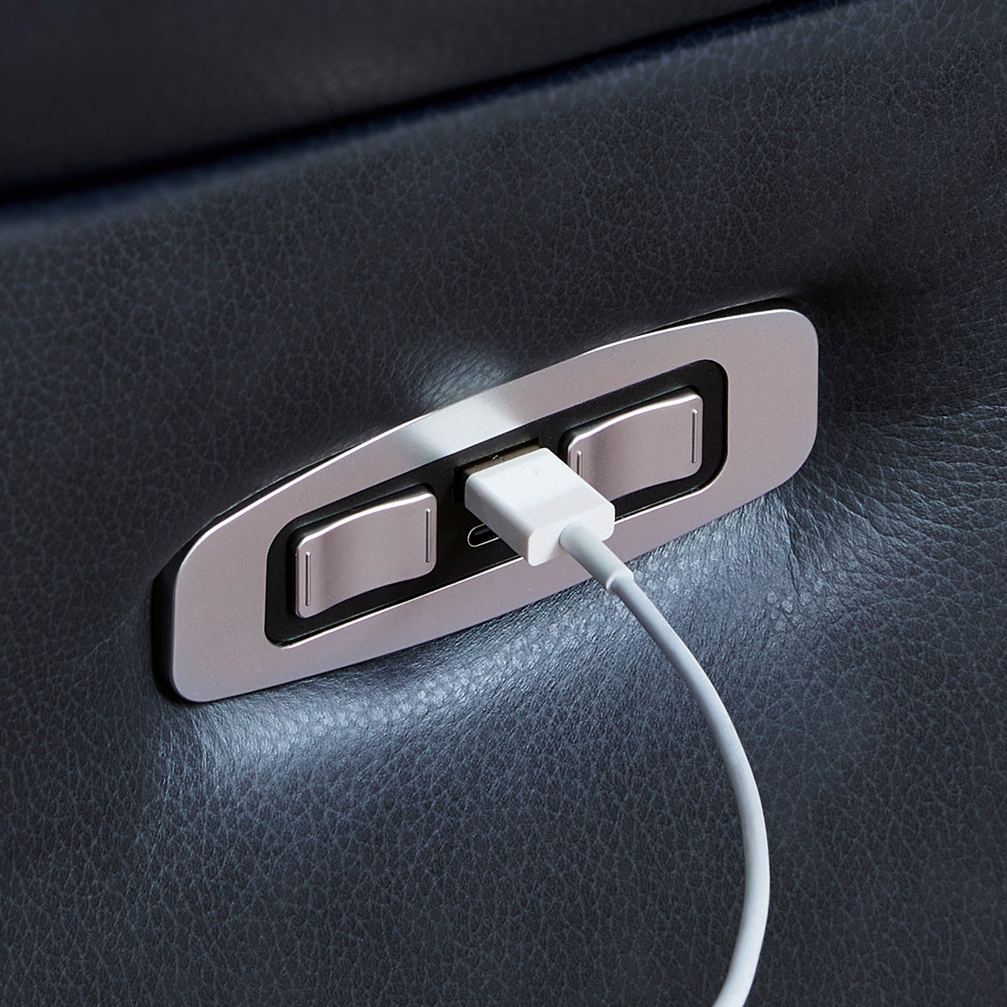 Leesworth Ocean Leather Power Reclining Loveseat