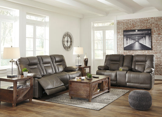 Wurstrow Smoke Triple Power Reclining Sofa & Loveseat