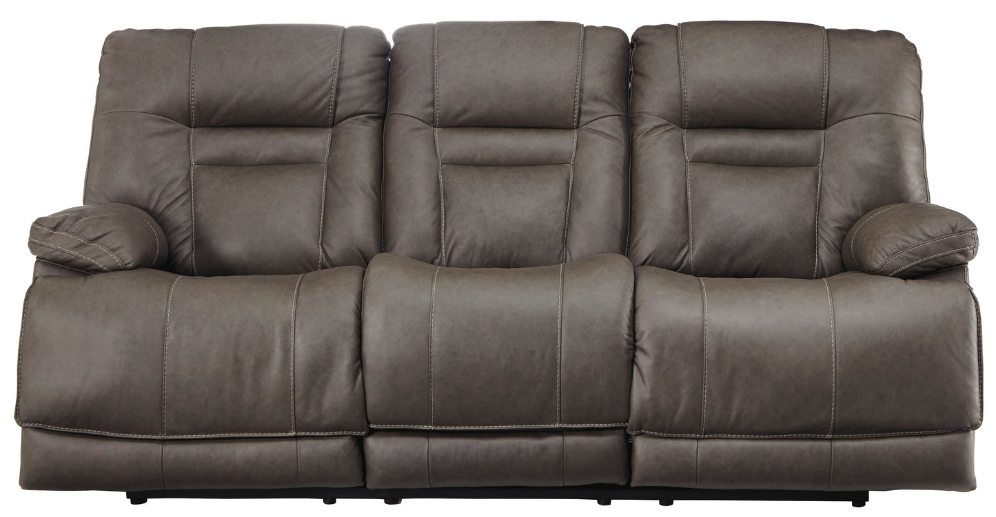 Wurstrow Smoke Triple Power Reclining Sofa