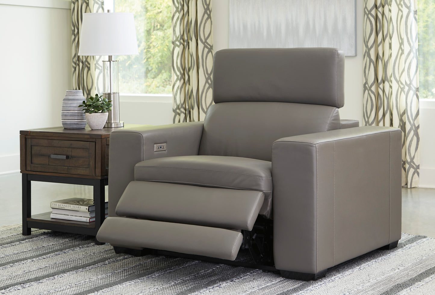 Texline Gray Dual Power Recliner