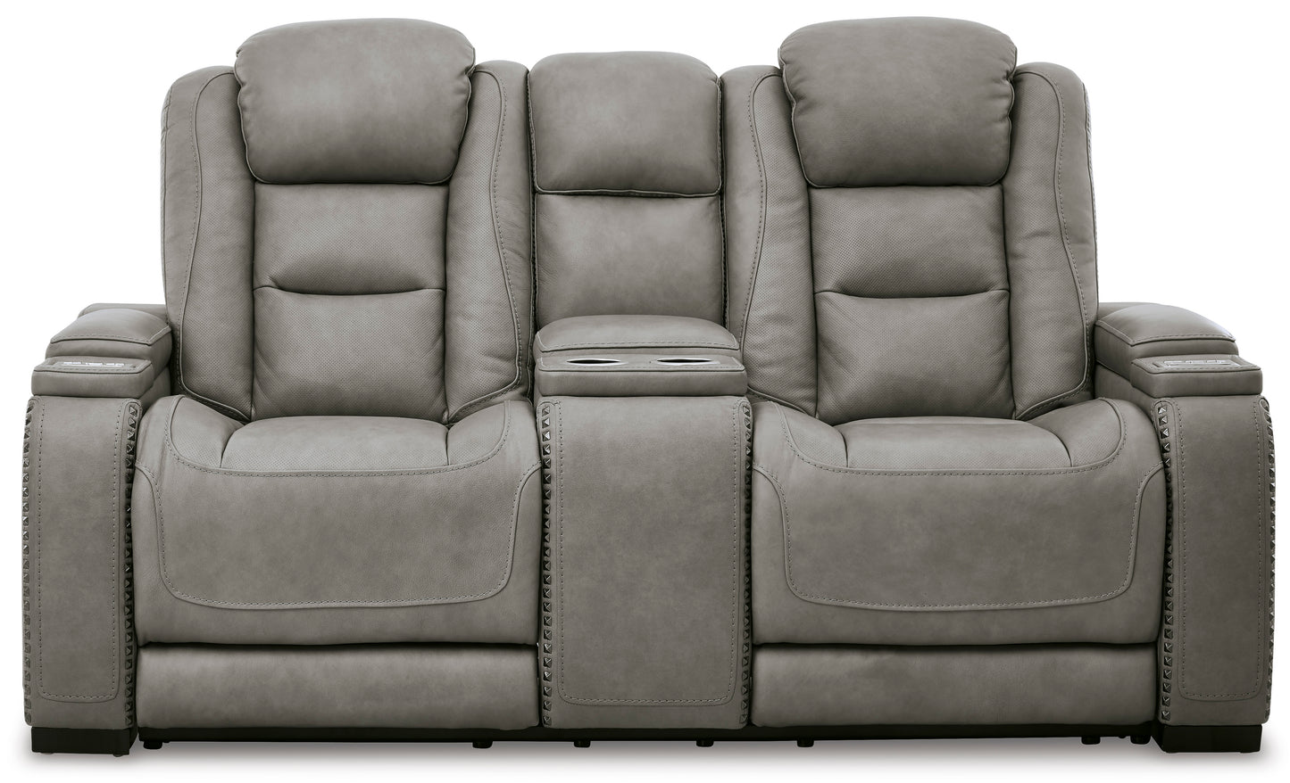 The Man-Den Gray Triple Power Reclining Loveseat