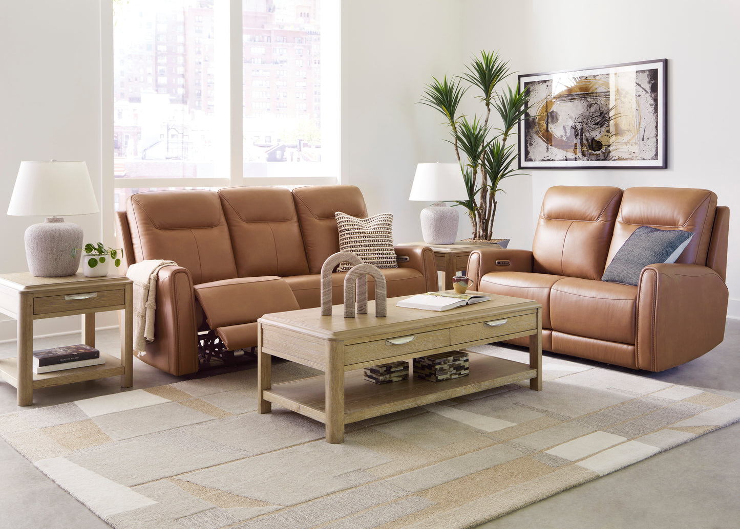 Tryanny Triple Power Reclining Sofa and Loveseat