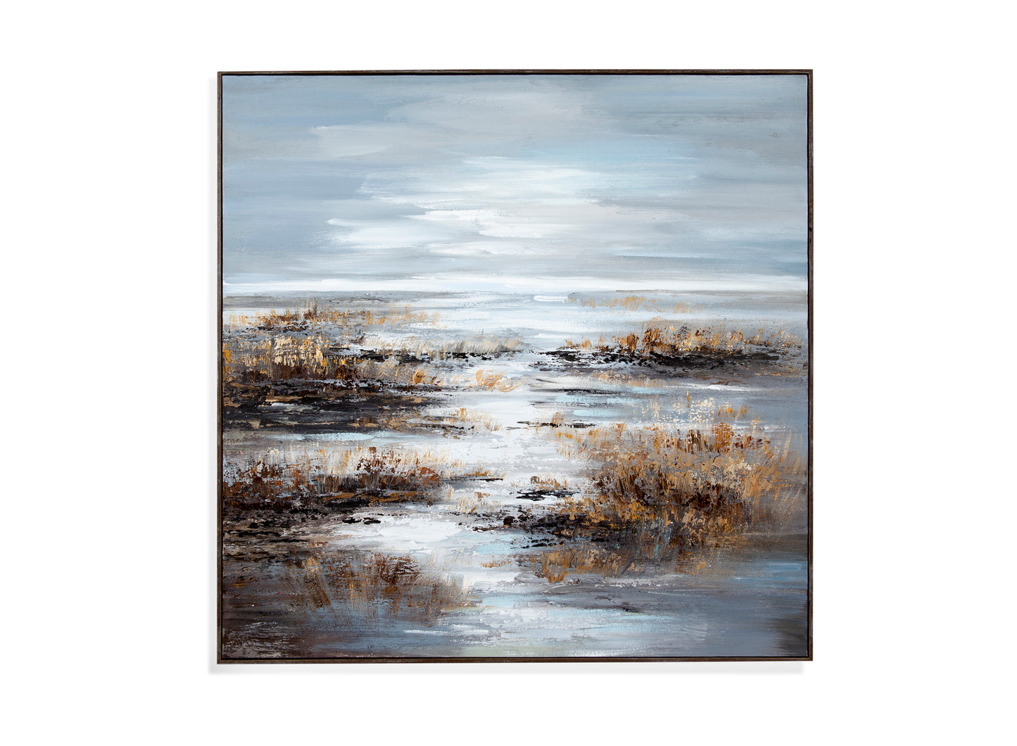 Marsh Morning 40X40H Hand Painted Acrylic Canvas